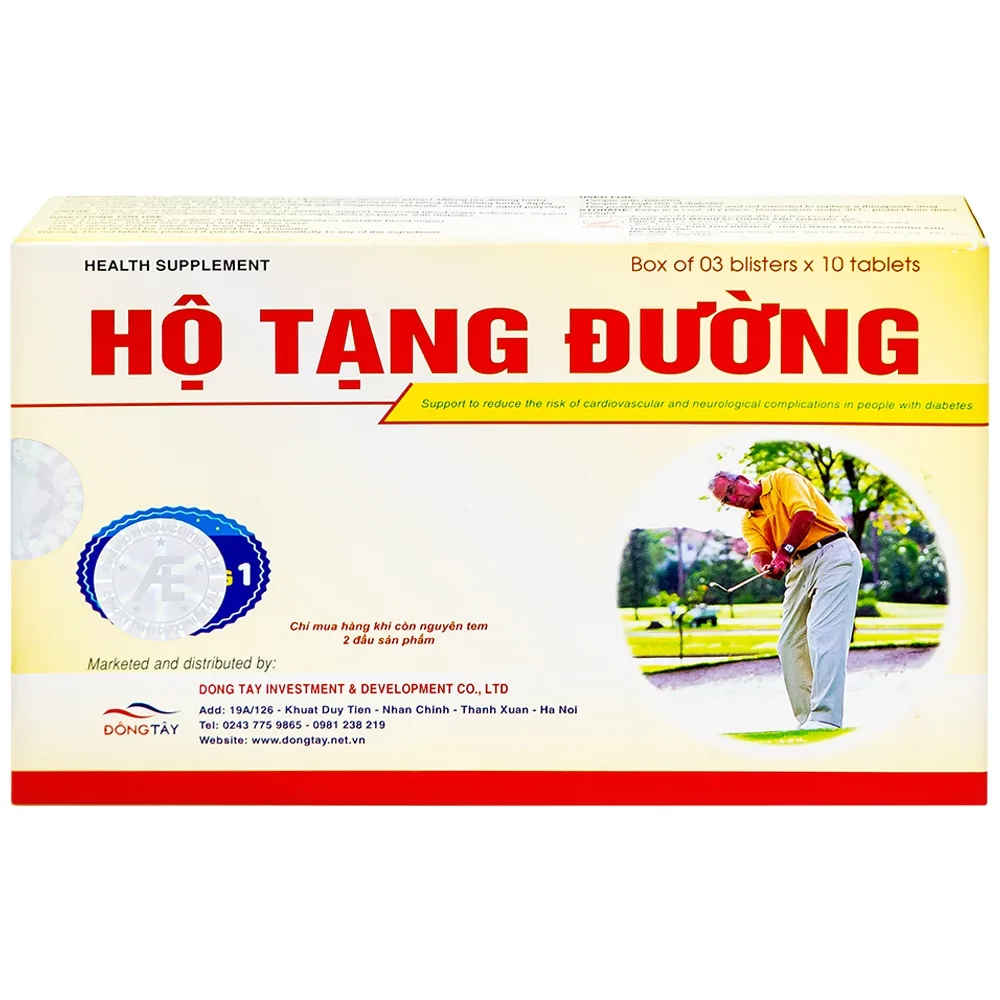 Hình ảnh Viên uống Hộ Tạng Đường Hồng Bàng hỗ trợ hạ đường huyết, giảm cholesterol máu (3 vỉ x 10 viên)
