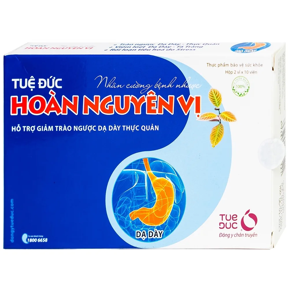 Hình ảnh Viên uống Tuệ Đức Hoàn Nguyên Vị hỗ trợ giảm trào ngược dạ dày thực quản (2 vỉ x 10 viên)