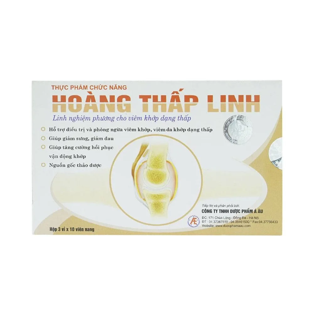 Hình ảnh Viên uống Hoàng Thấp Linh hỗ trợ điều trị và phòng ngừa viêm khớp, viêm đa khớp dạng thấp (3 vỉ x 10 viên)