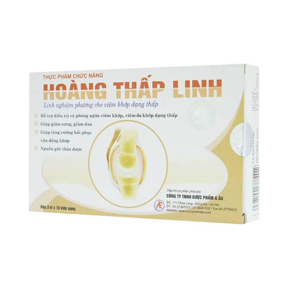 Hình ảnh Viên uống Hoàng Thấp Linh hỗ trợ điều trị và phòng ngừa viêm khớp, viêm đa khớp dạng thấp (3 vỉ x 10 viên)
