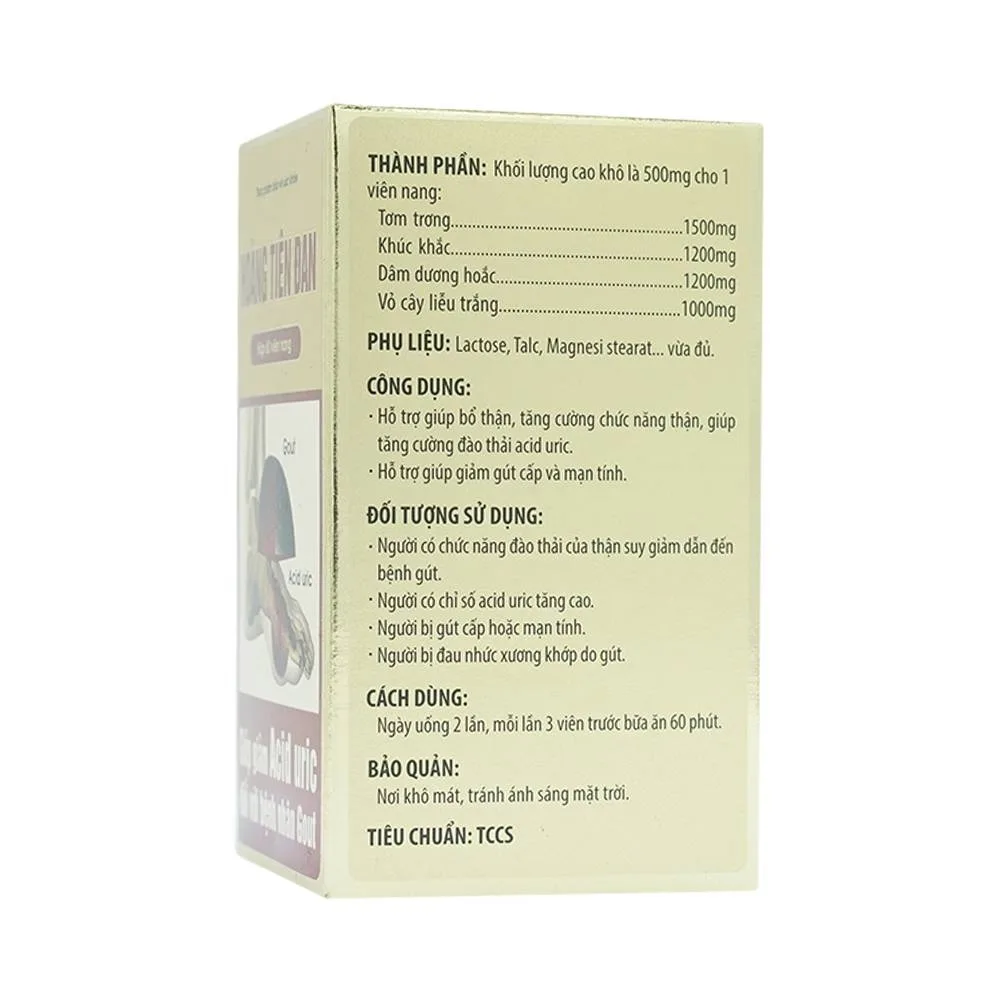 Hình ảnh Viên uống Hoàng Tiên Đan hỗ trợ giảm acid uric đối với bệnh nhân gout (60 viên)