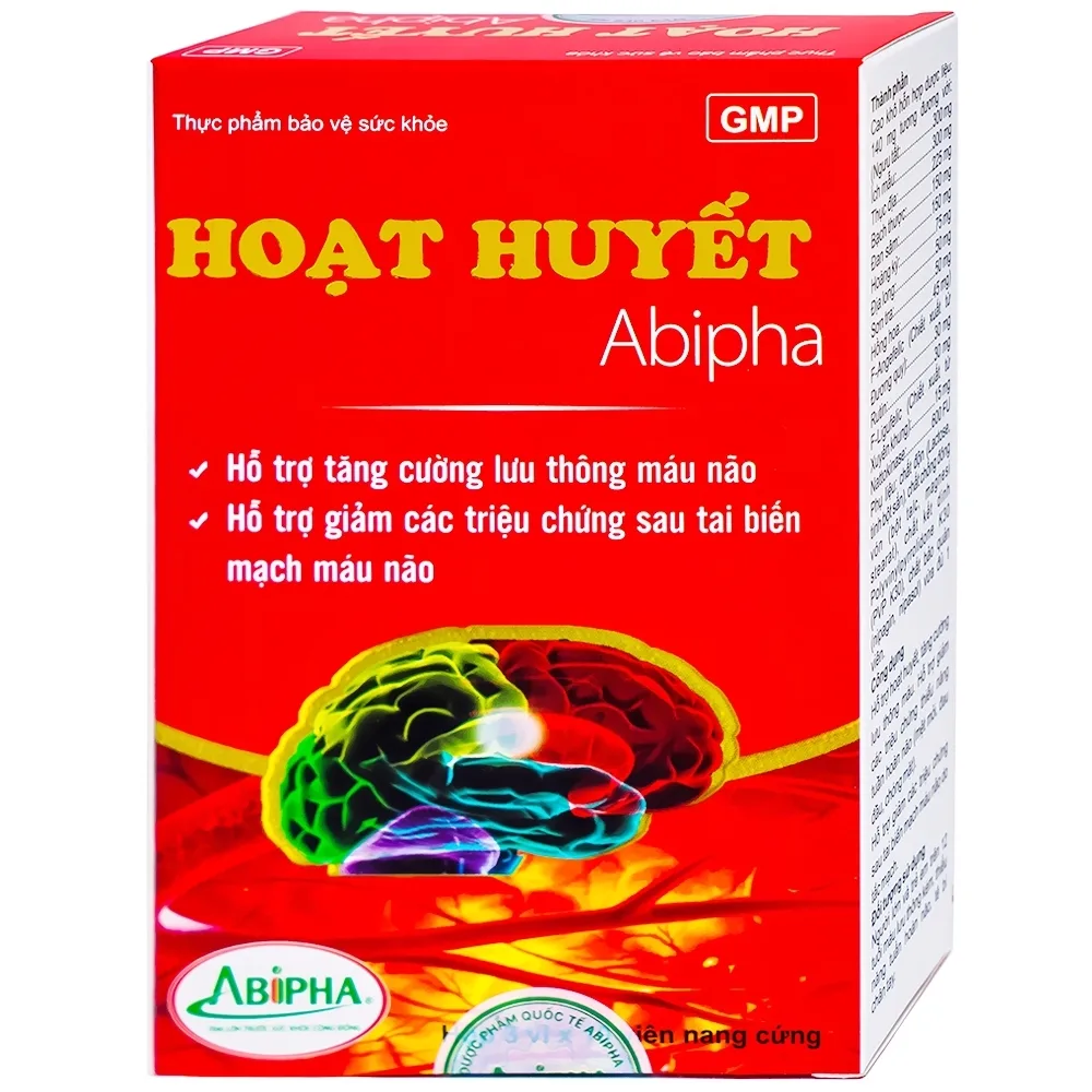 Hình ảnh Viên uống Hoạt Huyết Abipha hỗ trợ tăng cường lưu thông máu não (3 vỉ x 10 viên)