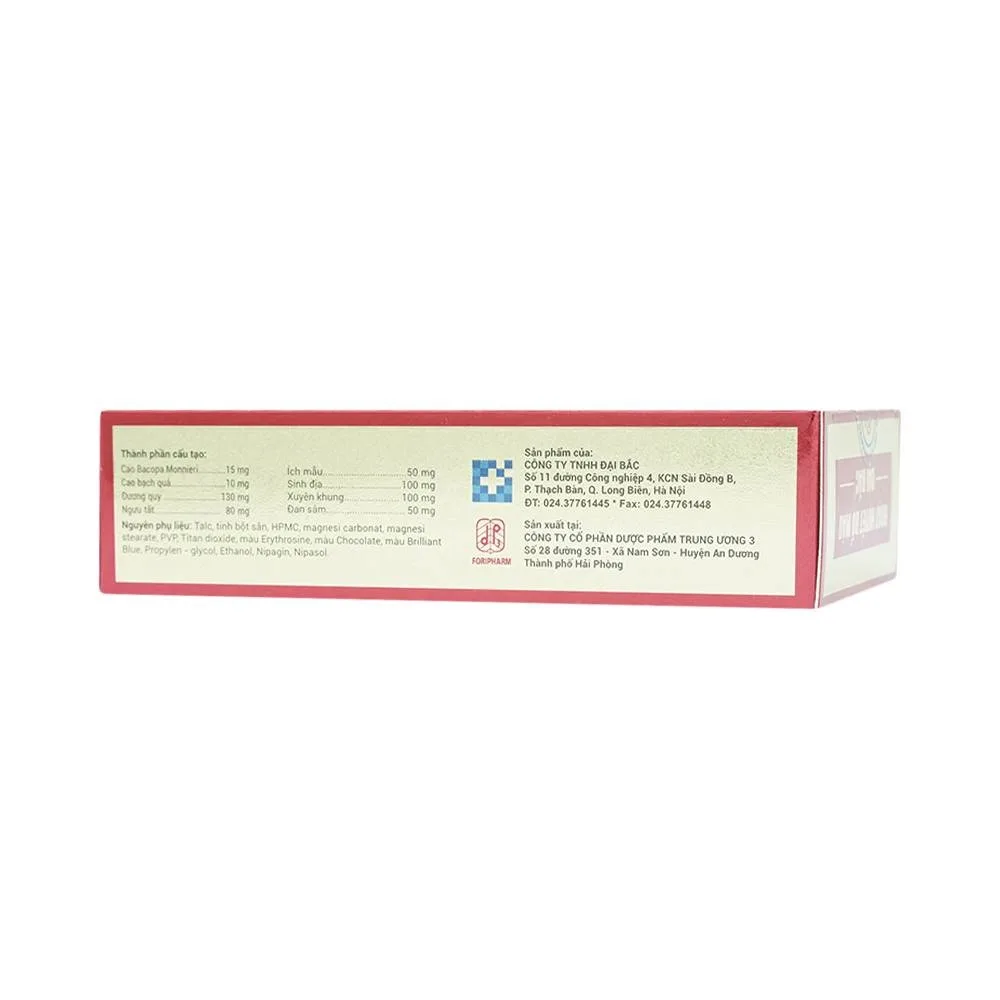 Hình ảnh Viên uống Hoạt Huyết Bổ Máu Đại Bắc tăng cường lưu thông máu (2 vỉ x 15 viên)