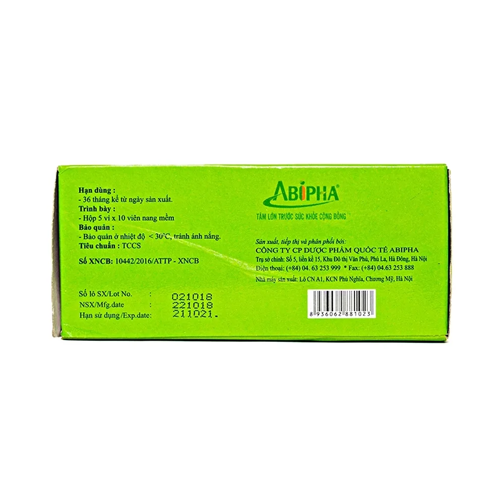 Hình ảnh Viên uống Hoạt Huyết Dưỡng Não Abipha tăng cường tuần hoàn não (5 vỉ x 10 viên)