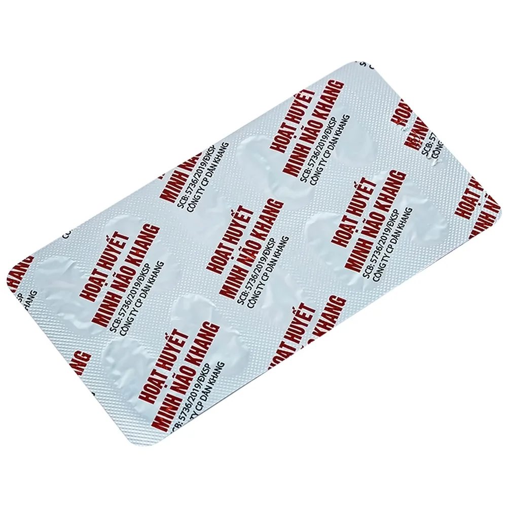 Hình ảnh Viên uống Hoạt Huyết Minh Não Khang hỗ trợ hoạt huyết, giảm đau đầu, chóng mặt, mất ngủ (3 vỉ x 10 viên)