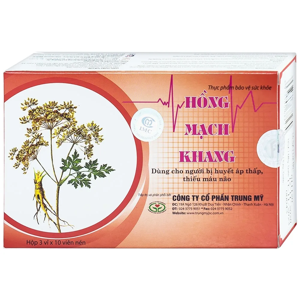 Hình ảnh Viên uống Hồng Mạch Khang hoạt huyết, tăng cường lưu thông máu (3 vỉ x 10 viên)
