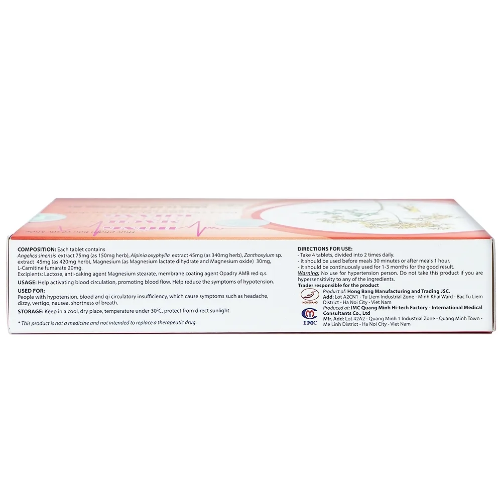 Hình ảnh Viên uống Hồng Mạch Khang hoạt huyết, tăng cường lưu thông máu (3 vỉ x 10 viên)