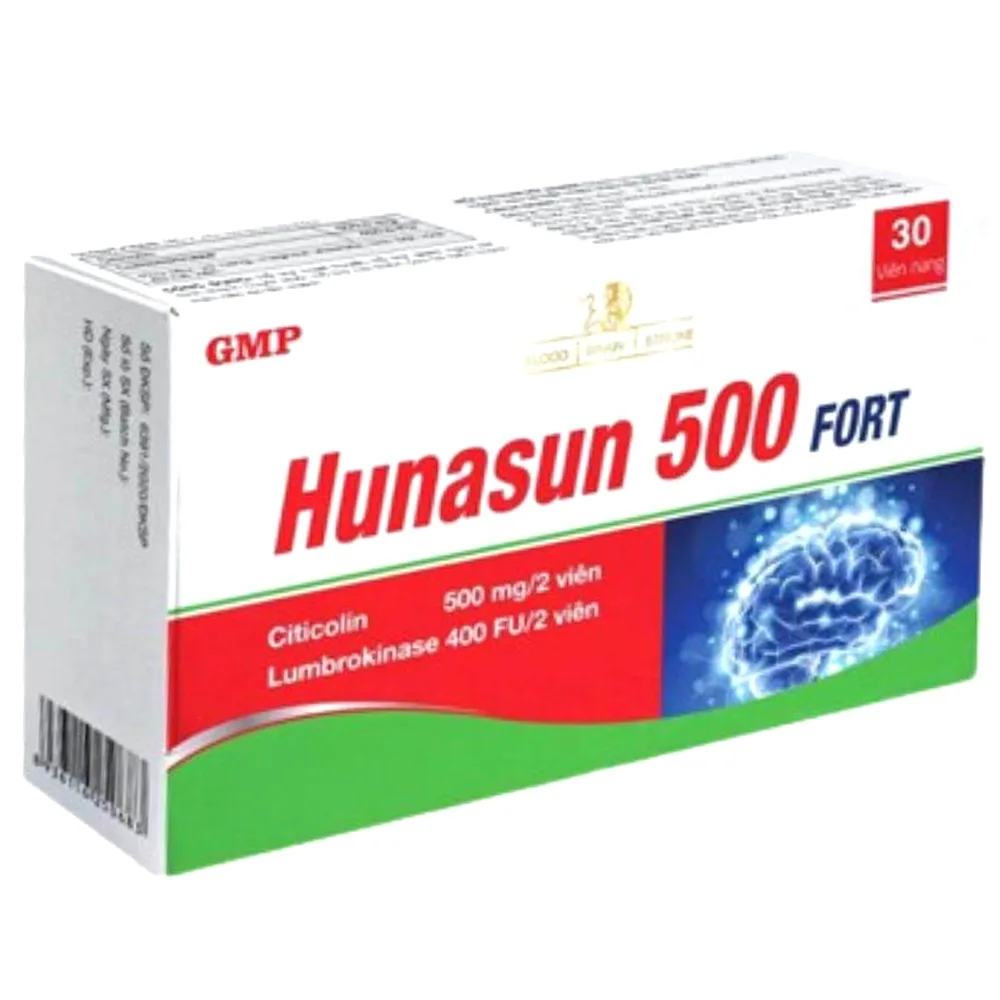 Hình ảnh Viên uống Hunasun 500 Fort Mediphar USA giúp bổ não, bổ thần kinh (3 viên x 10 viên)