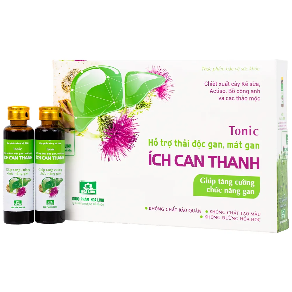 Hình ảnh Thực phẩm bảo vệ sức khỏe Ích Can Thanh Hoa Linh hỗ trợ thải độc gan, tăng cường chức năng gan (6 lọ x 10ml)
