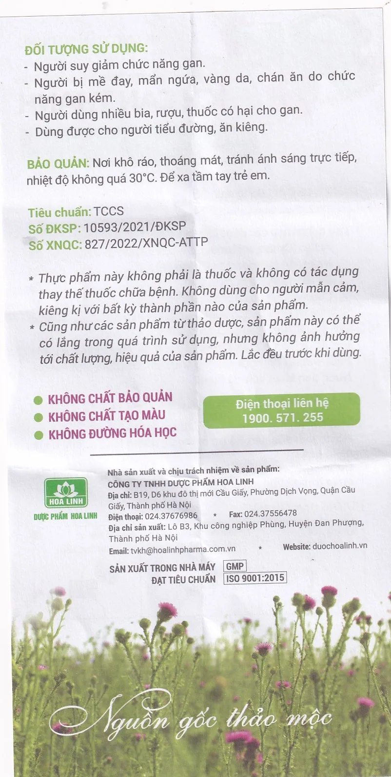 Hình ảnh Thực phẩm bảo vệ sức khỏe Ích Can Thanh Hoa Linh hỗ trợ thải độc gan, tăng cường chức năng gan (6 lọ x 10ml)