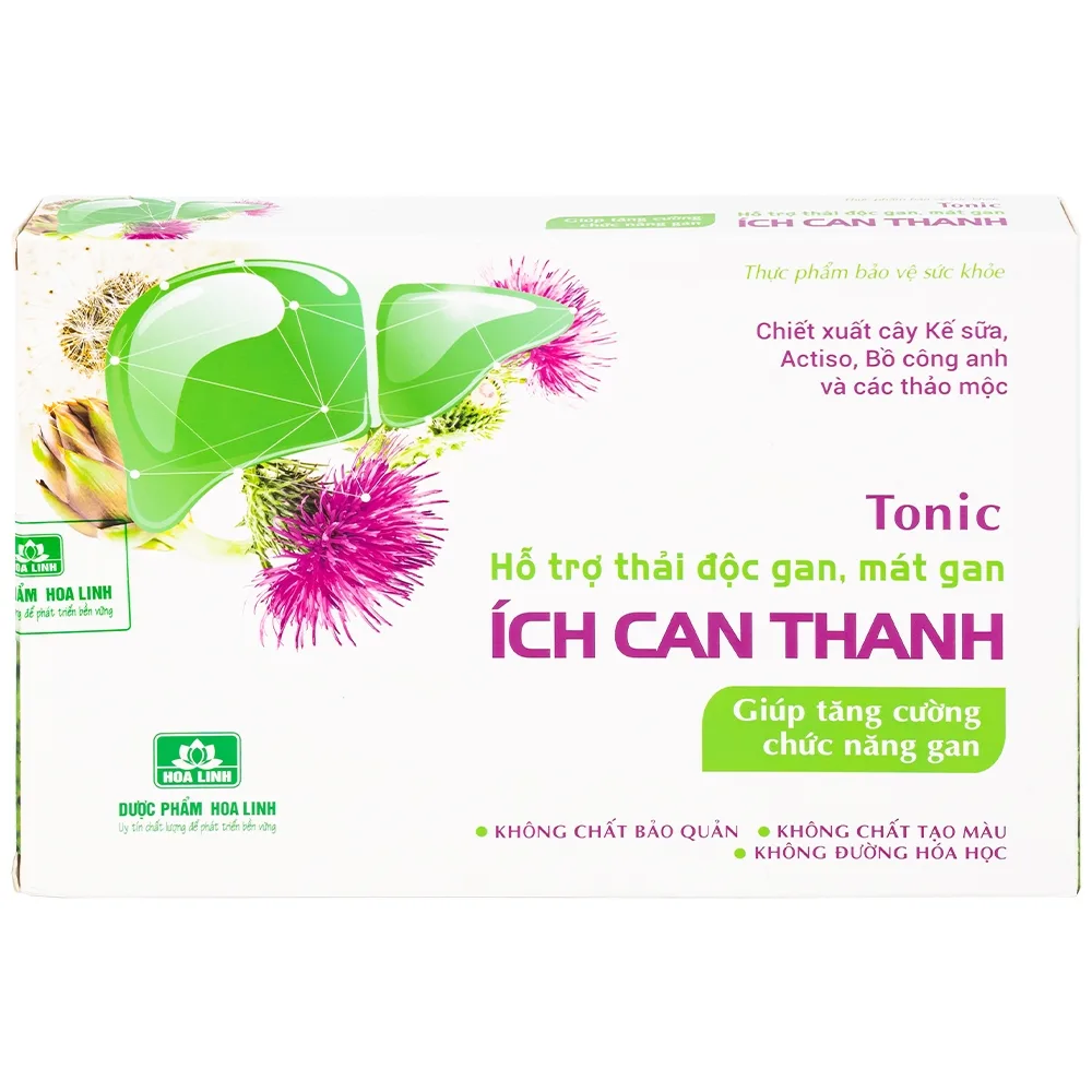 Hình ảnh Thực phẩm bảo vệ sức khỏe Ích Can Thanh Hoa Linh hỗ trợ thải độc gan, tăng cường chức năng gan (6 lọ x 10ml)