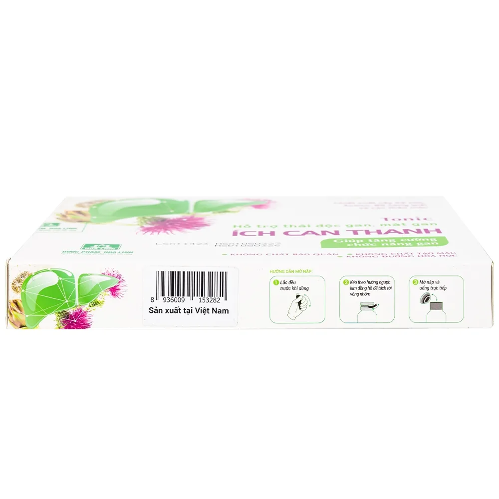 Hình ảnh Thực phẩm bảo vệ sức khỏe Ích Can Thanh Hoa Linh hỗ trợ thải độc gan, tăng cường chức năng gan (6 lọ x 10ml)