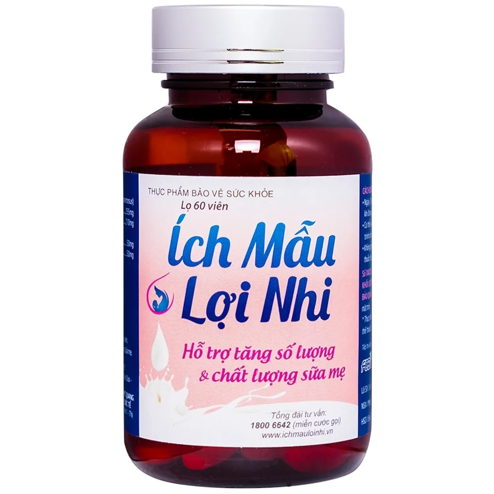 Hình ảnh Viên uống Ích Mẫu Lợi Nhi IMC hỗ trợ tăng tiết sữa, tăng lượng sữa mẹ (60 viên)