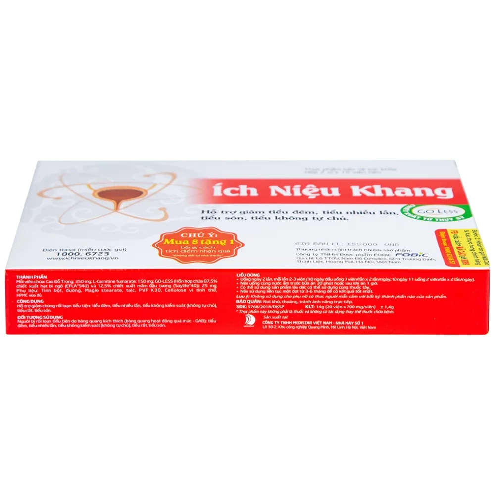 Hình ảnh Viên uống Ích Niệu Khang Medistar hỗ trợ giảm tiểu đêm, tiểu nhiều lần (2 vỉ x 10 viên)