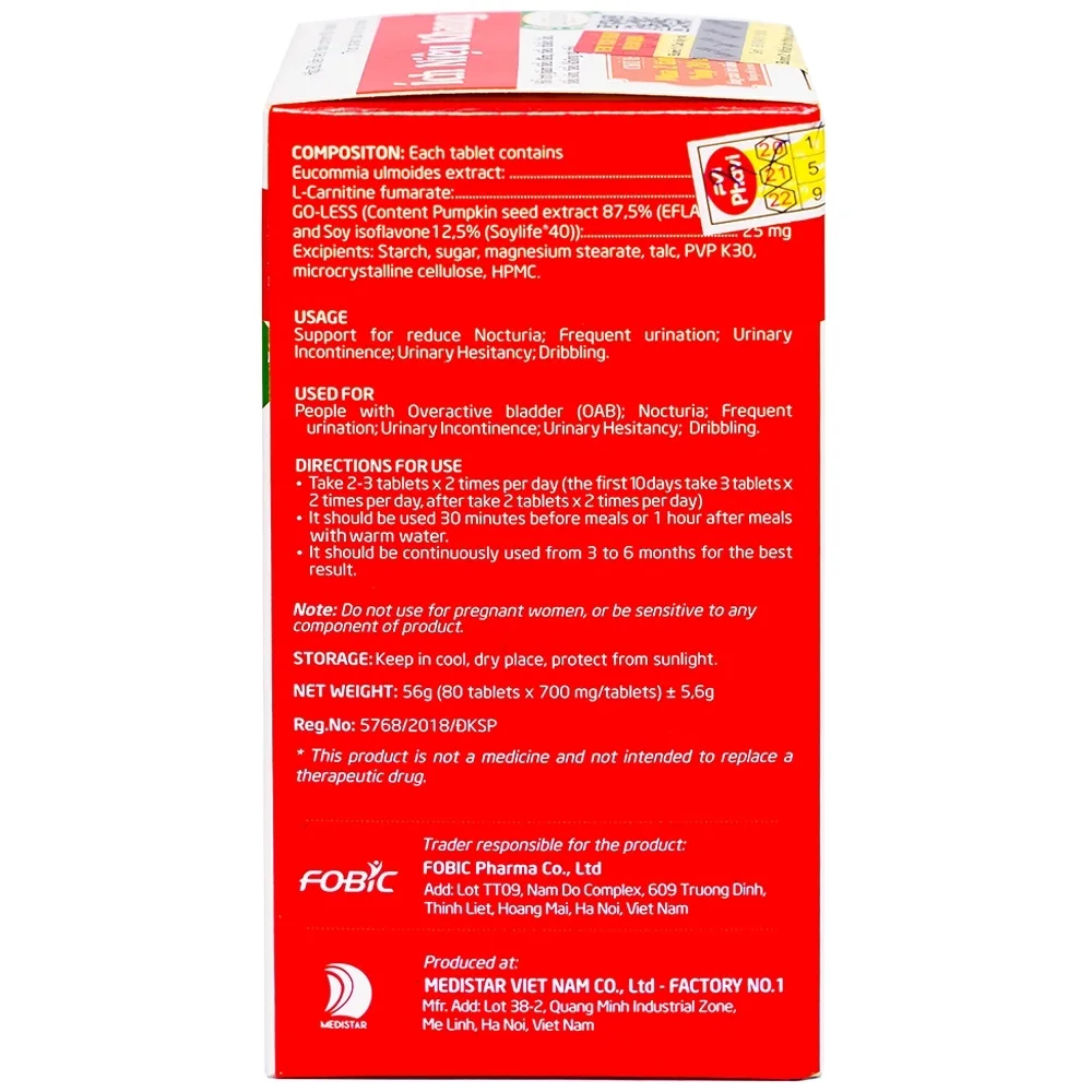 Hình ảnh Viên uống Ích Niệu Khang Medistar hỗ trợ giảm tiểu đêm, tiểu nhiều lần, tiểu són (80 viên)
