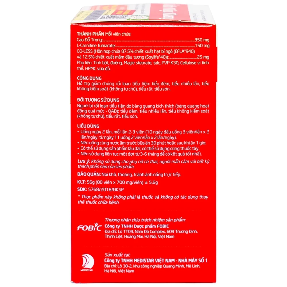 Hình ảnh Viên uống Ích Niệu Khang Medistar hỗ trợ giảm tiểu đêm, tiểu nhiều lần, tiểu són (80 viên)