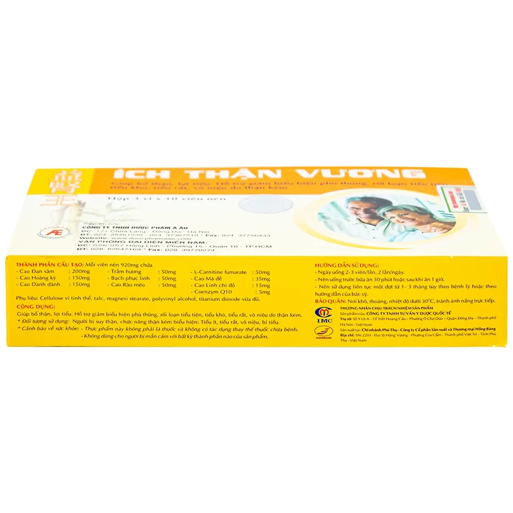 Hình ảnh Viên uống Ích Thận Vương Á Âu bổ thận, lợi tiểu (3 vỉ x 10 viên)