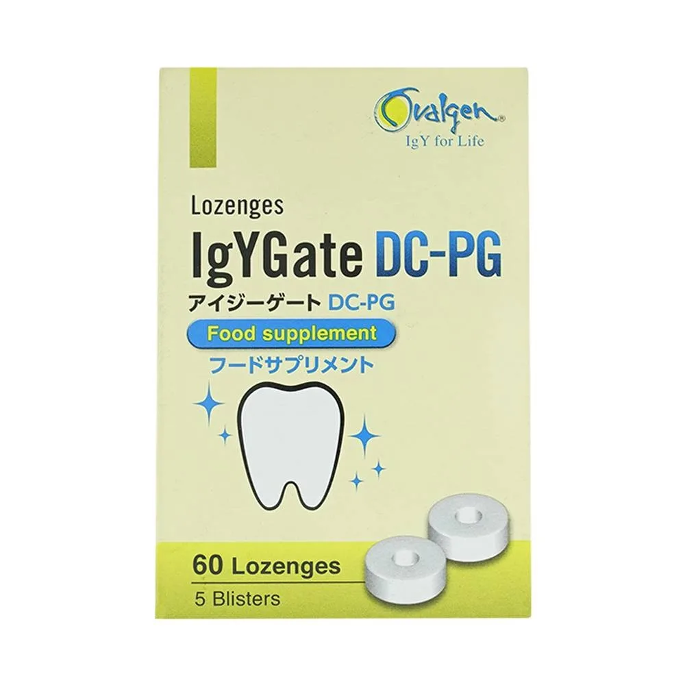 Hình ảnh Viên ngậm IgYGate DC-PG hỗ trợ bảo vệ răng (5 vỉ x 12 viên)