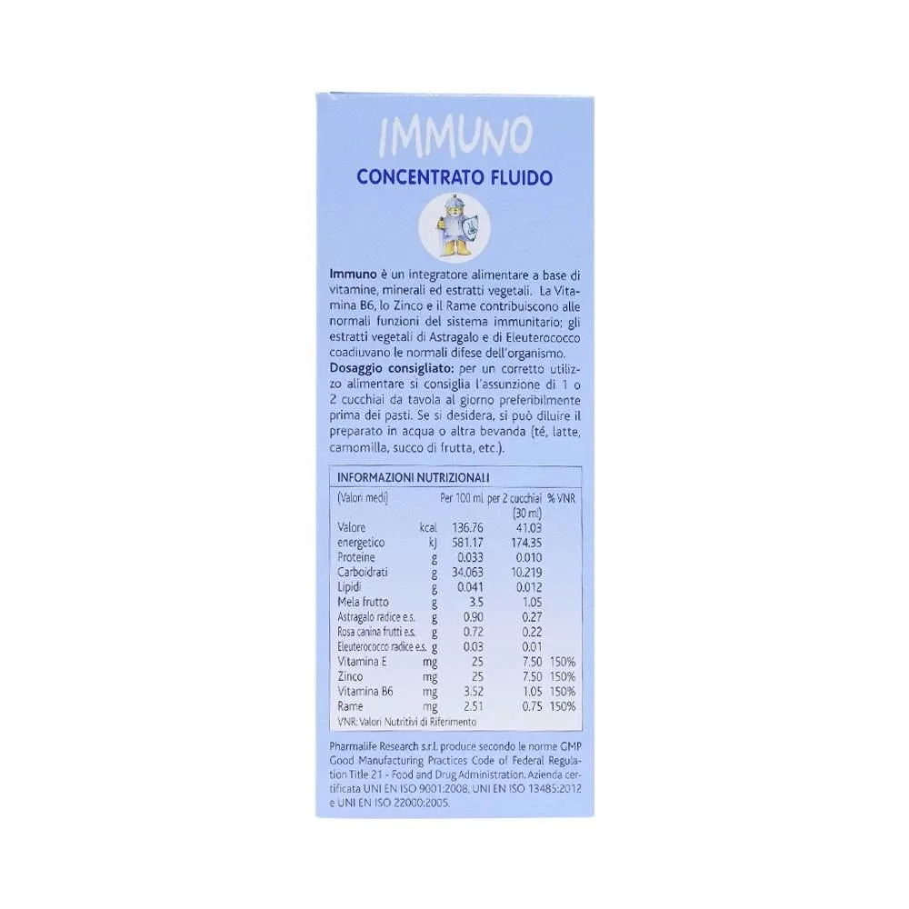 Hình ảnh Siro Immuno Bimbi Concentrato Fluido Pharmalife hỗ trợ tăng cường chức năng miễn dịch (200ml)