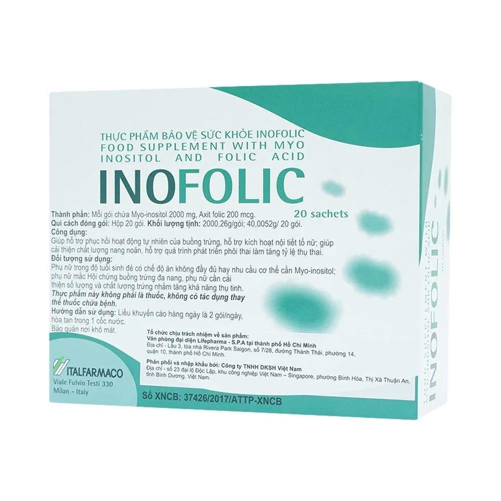 Hình ảnh Bột Inofolic Italfarmaco hỗ trợ phục hồi hoạt động tự nhiên của buồng trứng, kích hoạt nội tiết tố nữ (20 gói)