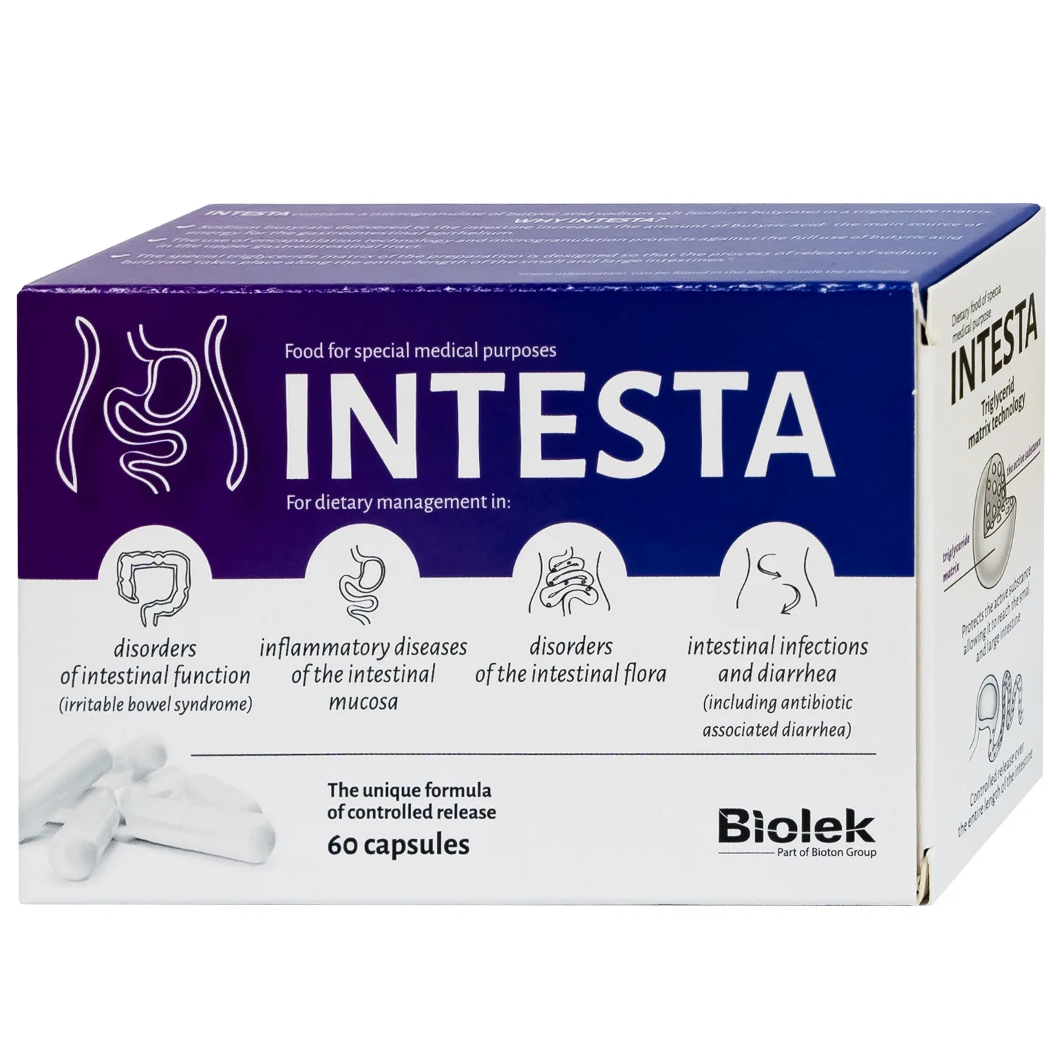 Hình ảnh Viên uống Intesta Biolek 35.7g hỗ trợ điều trị viêm đại tràng (4 vỉ x 15 viên)