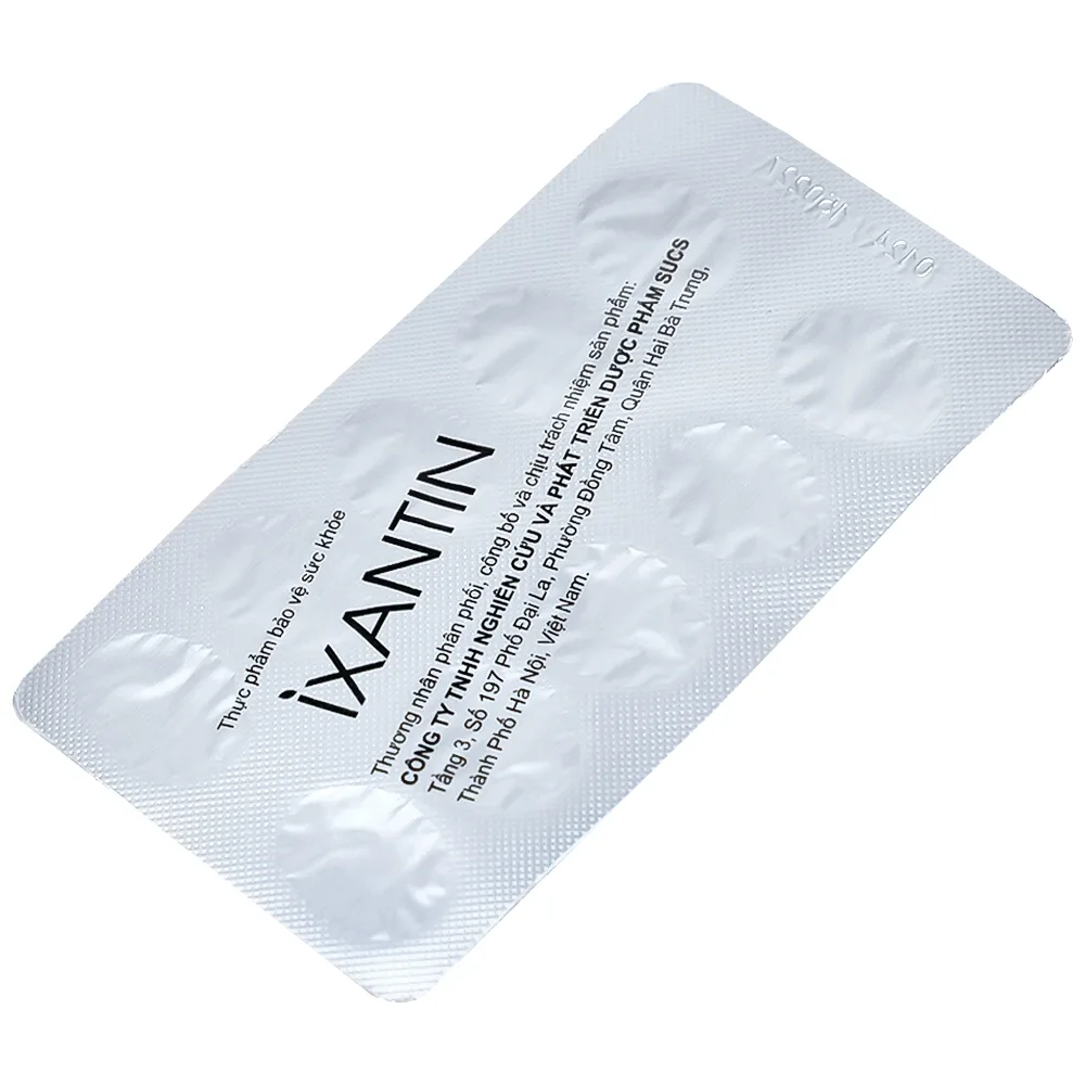 Hình ảnh Viên uống Ixantin Sucs bổ sung astaxanthin và vitamin B1, B6, B12 giúp cải thiện thị lực (3 vỉ x 10 viên)