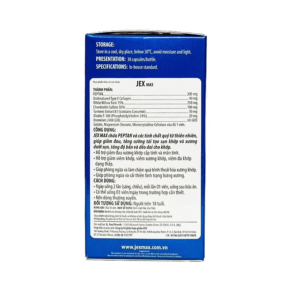 Hình ảnh Viên uống Jex Max Ecogreen hỗ trợ giảm đau xương khớp cấp tính và mãn tính (30 viên)
