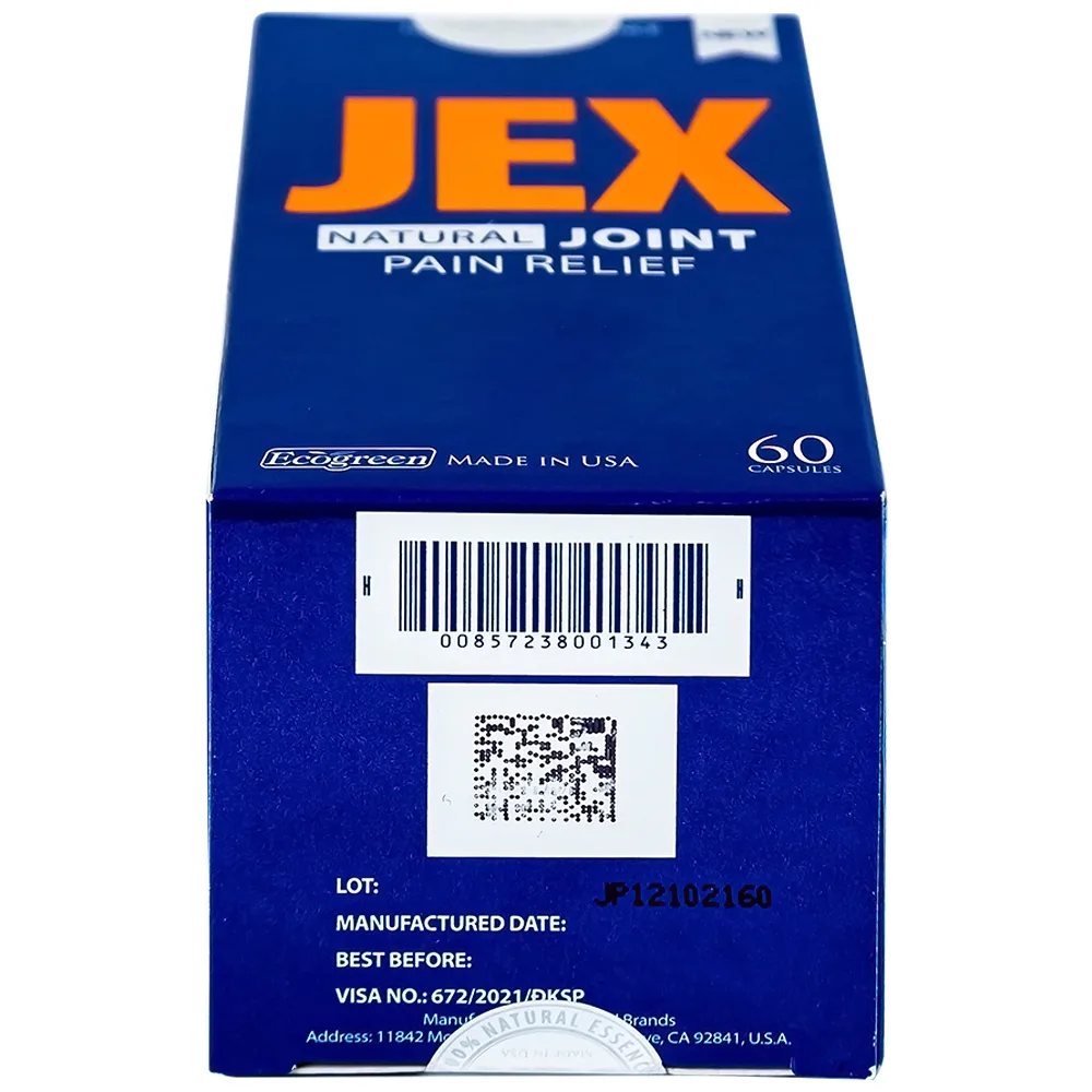 Hình ảnh Viên uống Jex Ecogreen hỗ trợ giảm đau trong thoái hoá khớp, viêm khớp (60 viên)