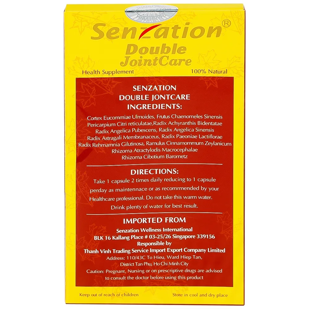 Hình ảnh Viên uống Senzation Double JointCare hỗ trợ mạnh gân xương, giảm đau xương khớp (30 viên)