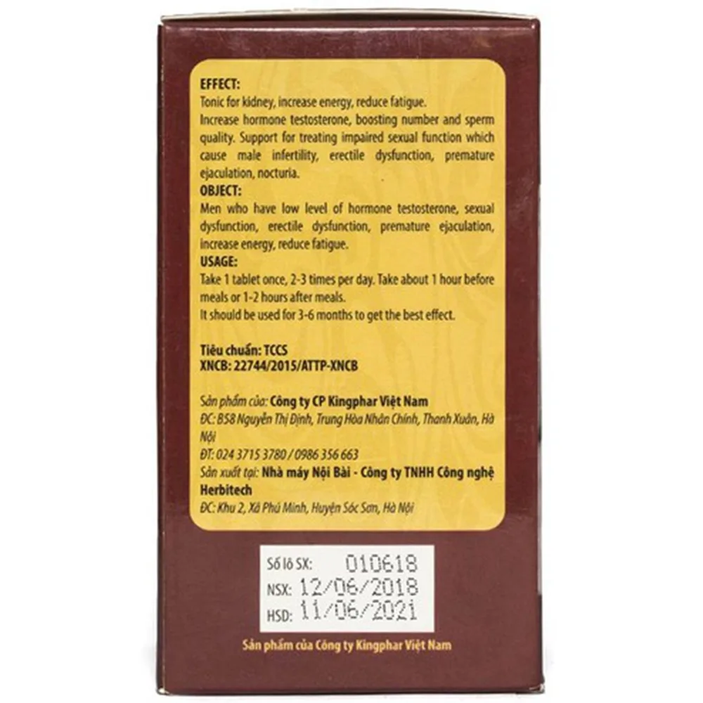 Hình ảnh Viên uống Ka-Man Kingphar tăng cường sinh lý nam (40 viên)