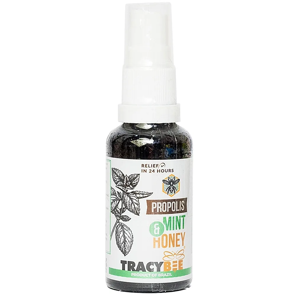Hình ảnh Keo ong xanh Tracybee Propolis Mint & Honey vị bạc hà giúp giảm đau, viêm họng, ho do nhiễm khuẩn (30ml)
