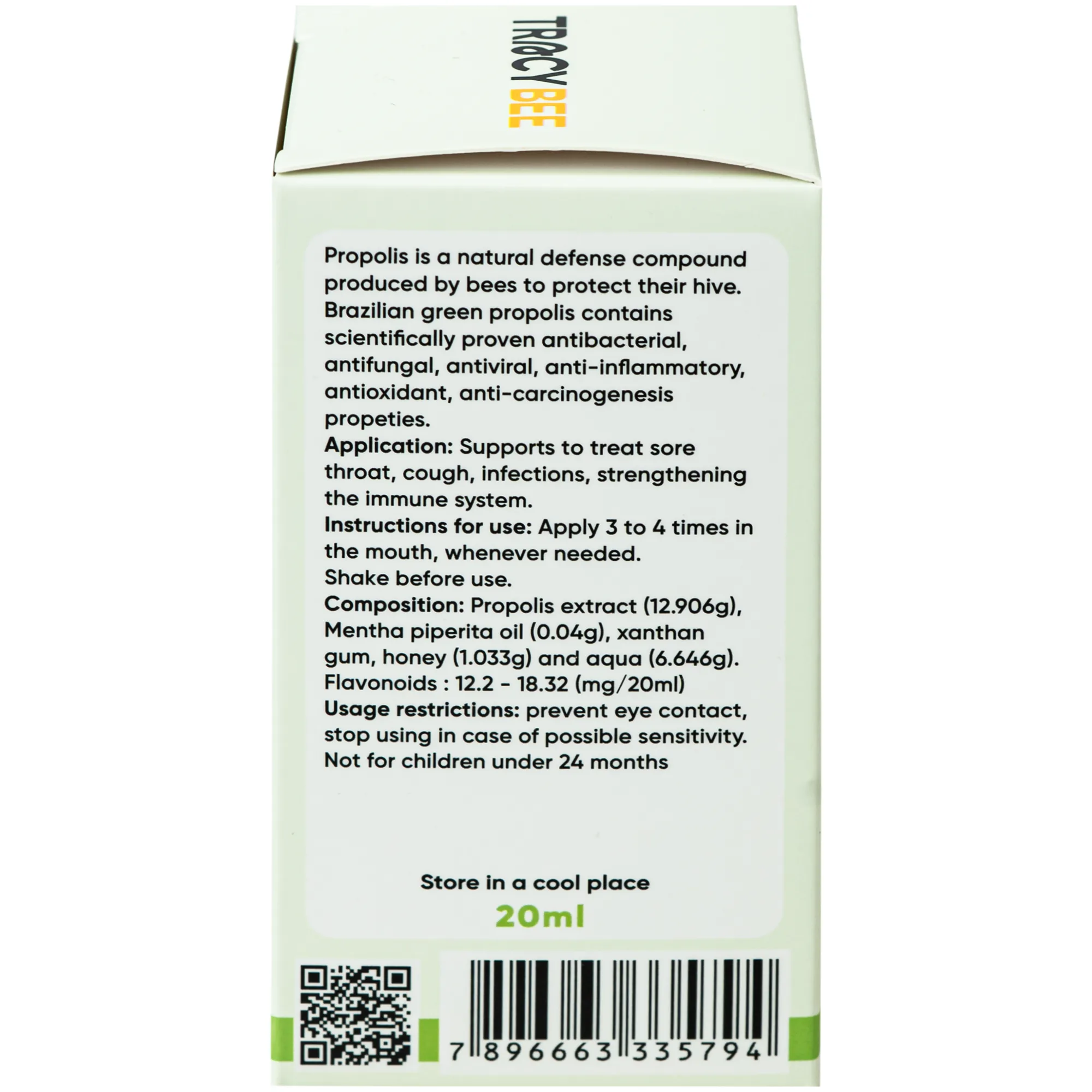 Hình ảnh Keo ong giúp giảm viêm họng Propolis Mint & Honey Tracybee (20ml)