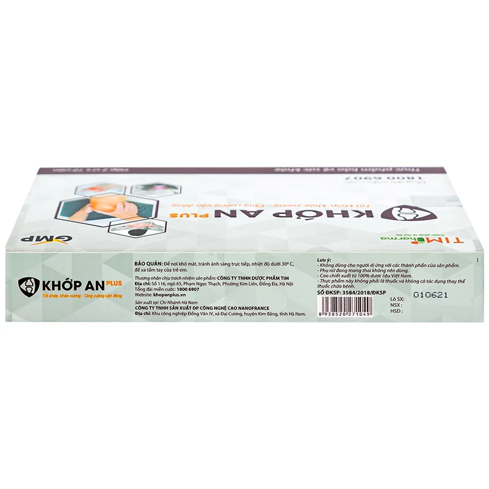 Hình ảnh Viên uống Khớp An Plus Nanofrance hoạt huyết, mạnh gân xương (2 vỉ x 10 viên)