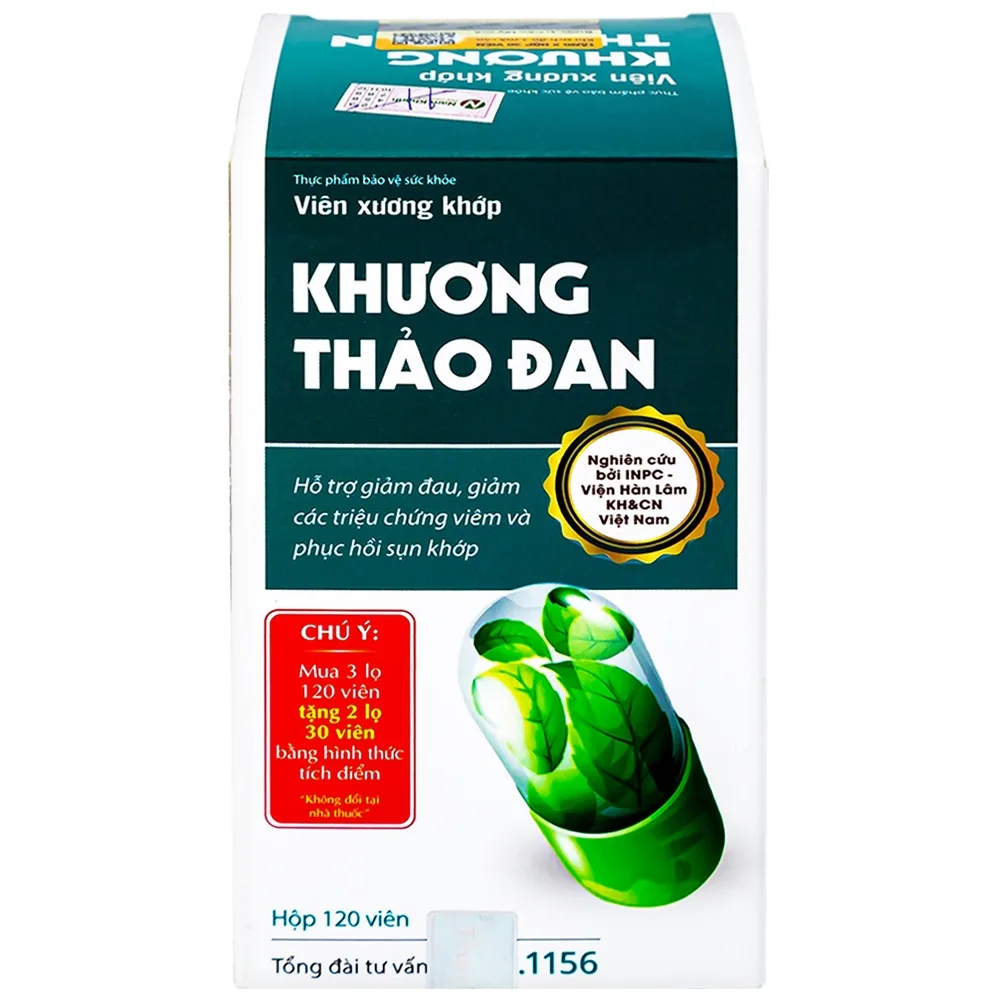 Hình ảnh Viên xương khớp Khương Thảo Đan hỗ trợ làm trơn khớp và phục hồi sụn khớp (120 viên)