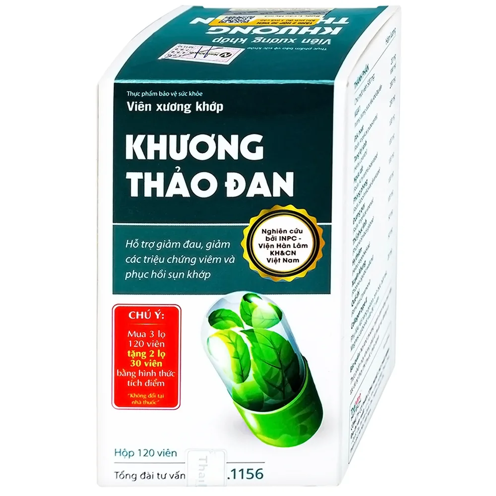 Hình ảnh Viên xương khớp Khương Thảo Đan hỗ trợ làm trơn khớp và phục hồi sụn khớp (120 viên)
