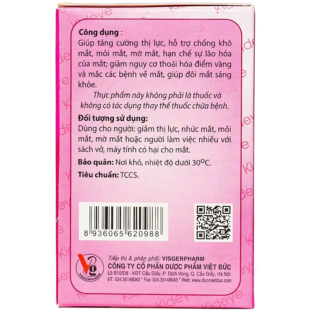 Hình ảnh Cốm bổ mắt Kid Eye hỗ trợ tăng cường thị lực (20 gói x 3g)