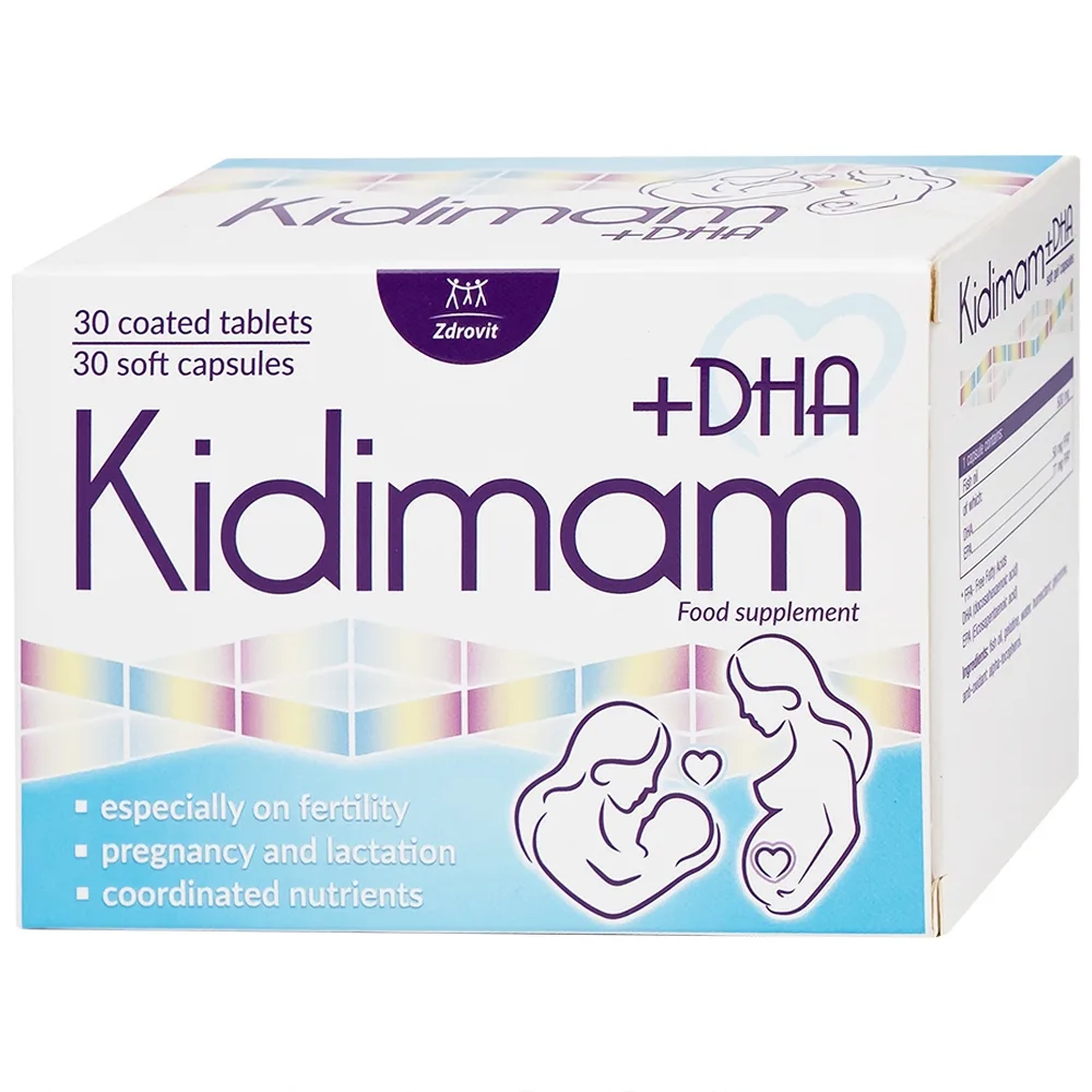 Hình ảnh Viên uống Kidimam + DHA NP Pharma bổ sung vitamin, khoáng chất, DHA, EPA (5 vỉ x 12 viên)