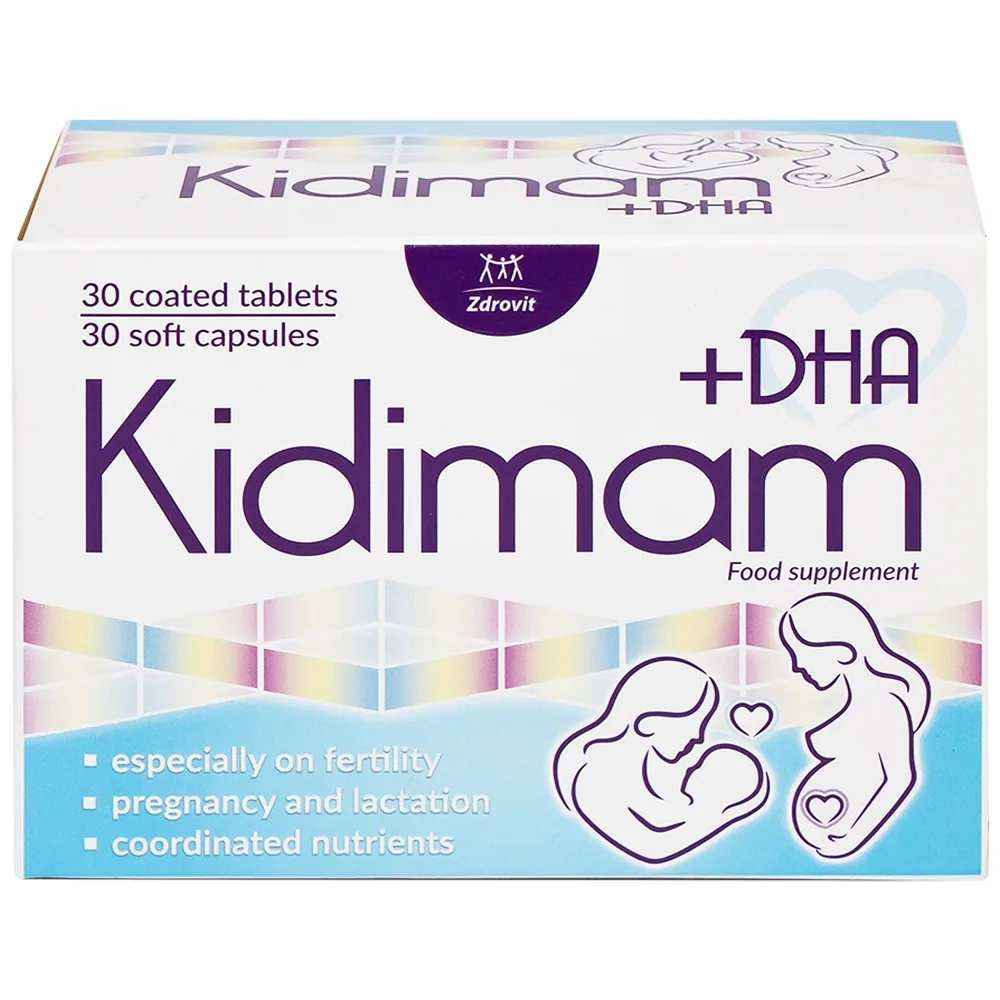 Hình ảnh Viên uống Kidimam + DHA NP Pharma bổ sung vitamin, khoáng chất, DHA, EPA (5 vỉ x 12 viên)