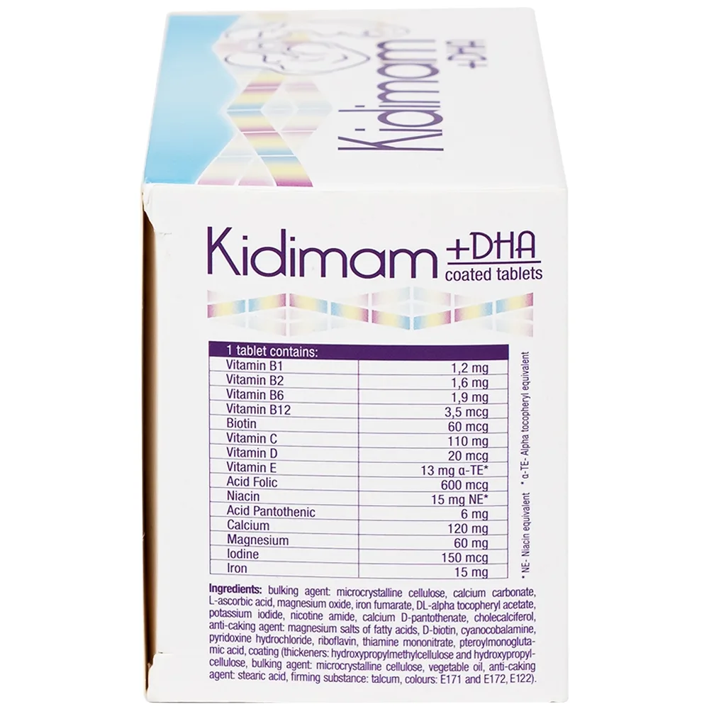 Hình ảnh Viên uống Kidimam + DHA NP Pharma bổ sung vitamin, khoáng chất, DHA, EPA (5 vỉ x 12 viên)