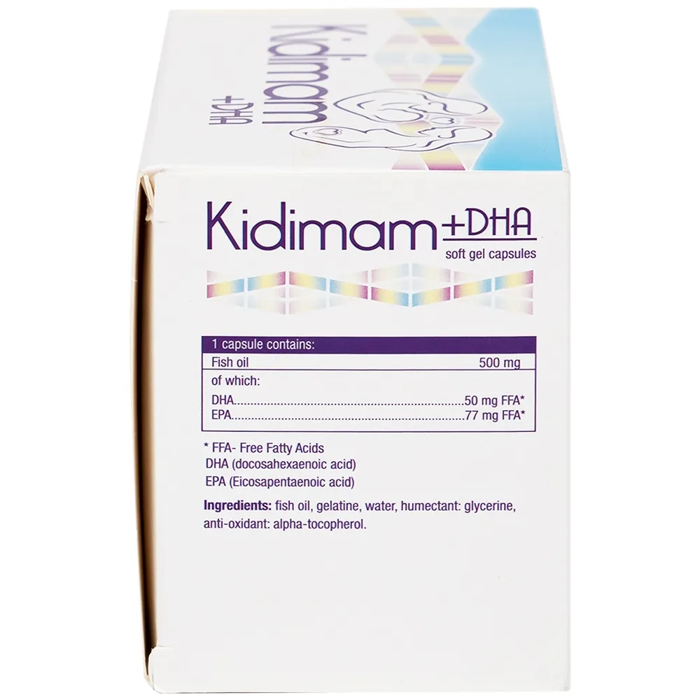 Hình ảnh Viên uống Kidimam + DHA NP Pharma bổ sung vitamin, khoáng chất, DHA, EPA (5 vỉ x 12 viên)