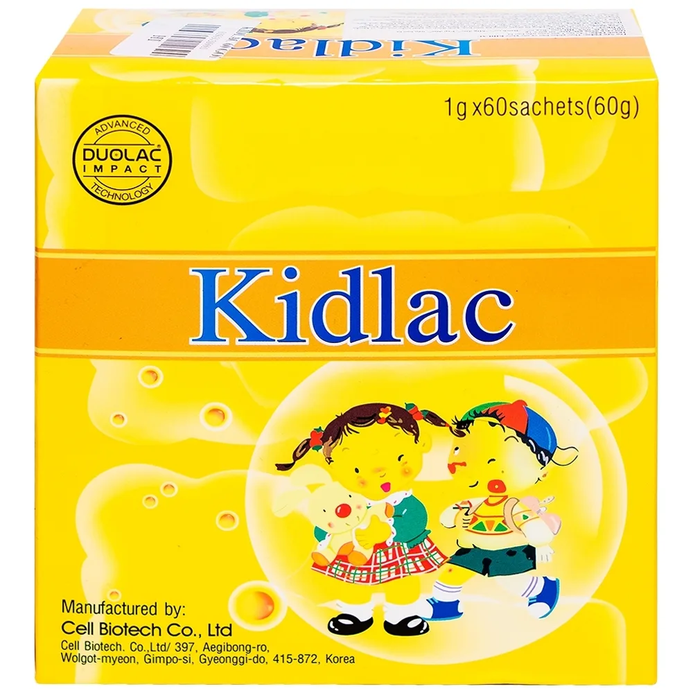 Hình ảnh Men vi sinh Kidlac Cell Biotech giúp đường ruột khỏe mạnh, hấp thu tốt hơn (60 gói)