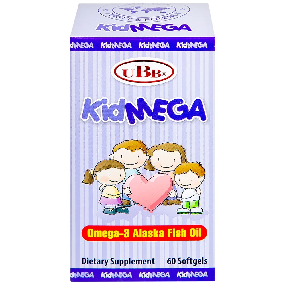 Hình ảnh Viên uống KidMega UBB bổ sung DHA & EPA, giúp bổ não, tốt cho mắt (60 viên)