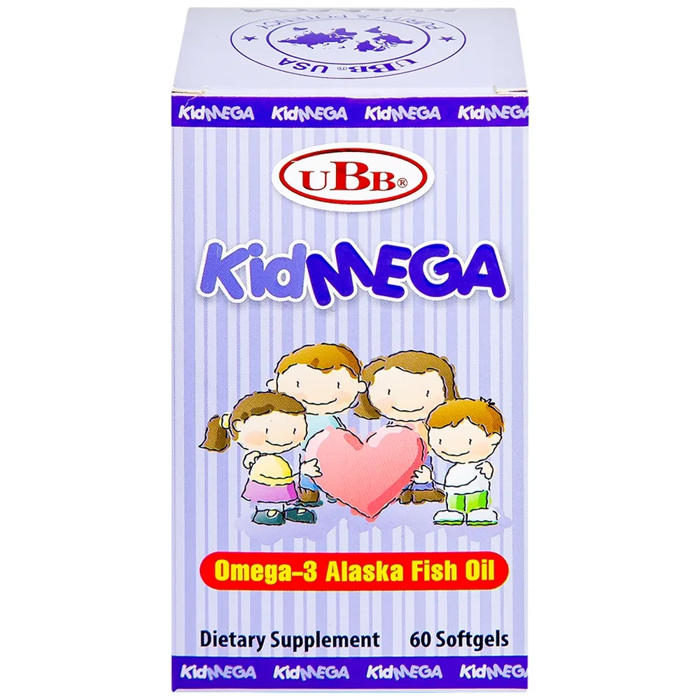 Hình ảnh Viên uống KidMega UBB bổ sung DHA & EPA, giúp bổ não, tốt cho mắt (60 viên)