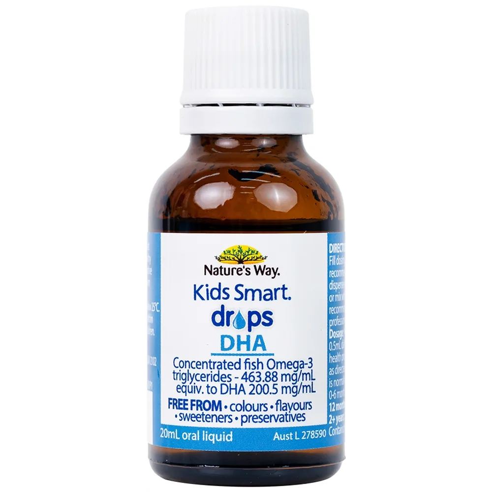 Hình ảnh Siro Kids Smart Drops DHA 20ml Nature's Way thúc đẩy sự phát triển của não bộ và hệ thần kinh ở trẻ nhỏ