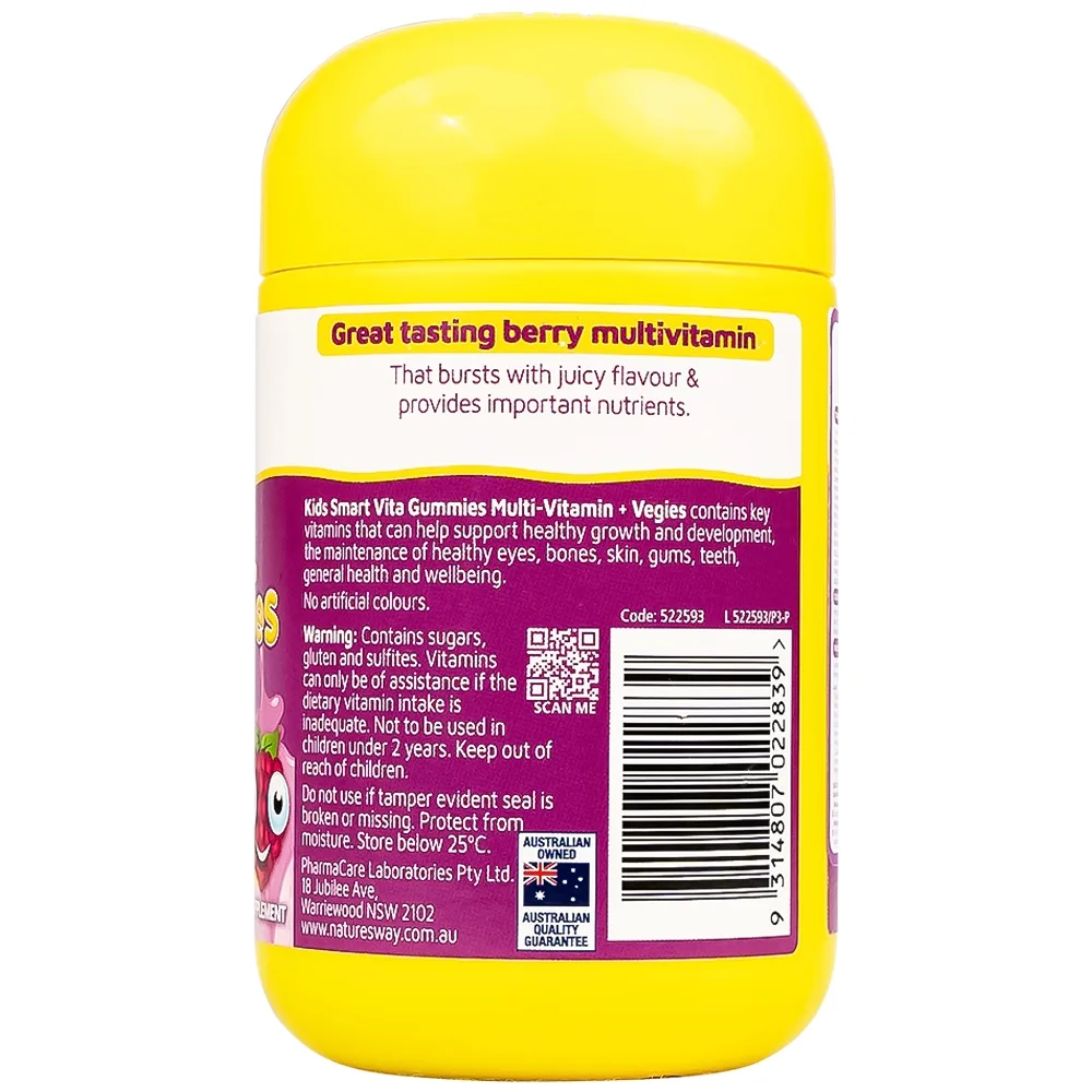 Hình ảnh Viên nhai Kids Smart Nature's Way Vita Gummies Multi-vitamin Vegies bổ sung một số vitamin và tăng sức khỏe  (60 viên)