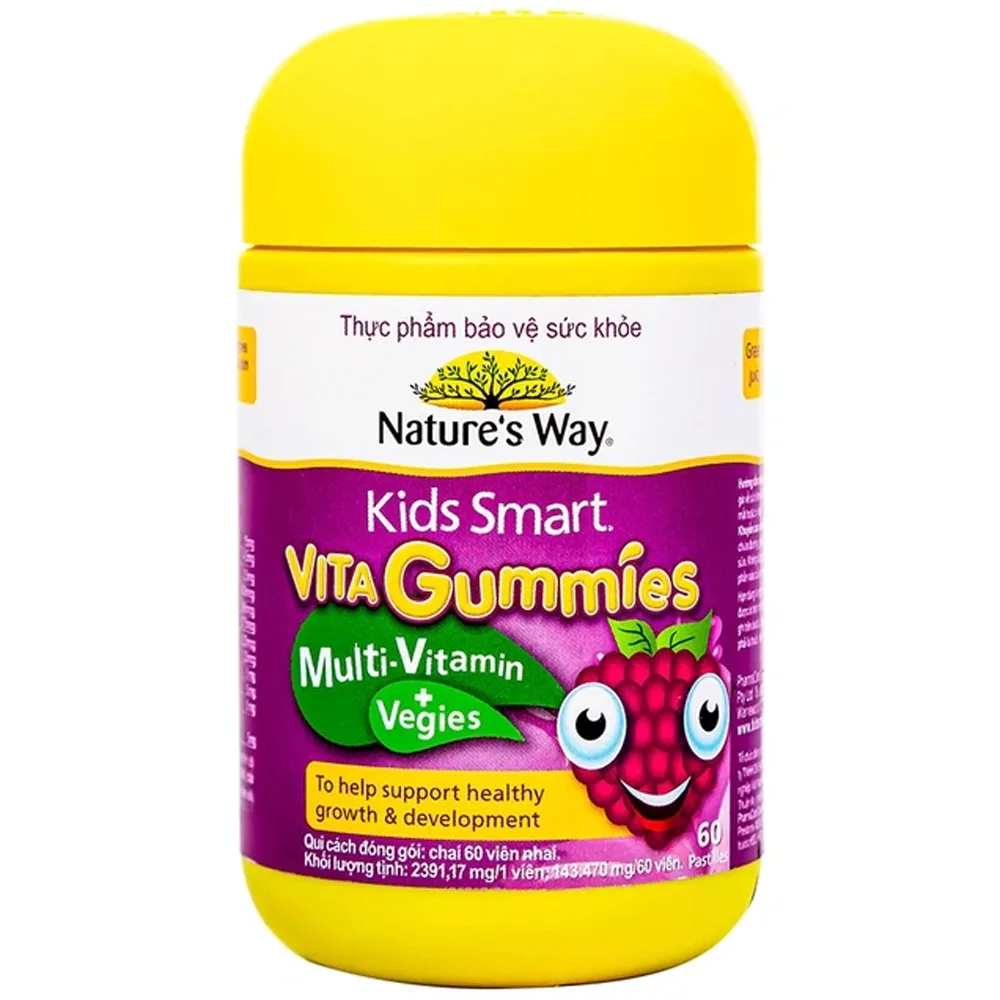 Hình ảnh Viên nhai Kids Smart Nature's Way Vita Gummies Multi-vitamin Vegies bổ sung một số vitamin và tăng sức khỏe  (60 viên)