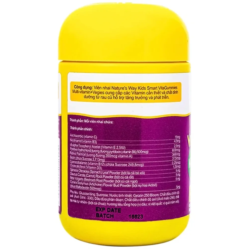 Hình ảnh Viên nhai Kids Smart Nature's Way Vita Gummies Multi-vitamin Vegies bổ sung một số vitamin và tăng sức khỏe  (60 viên)