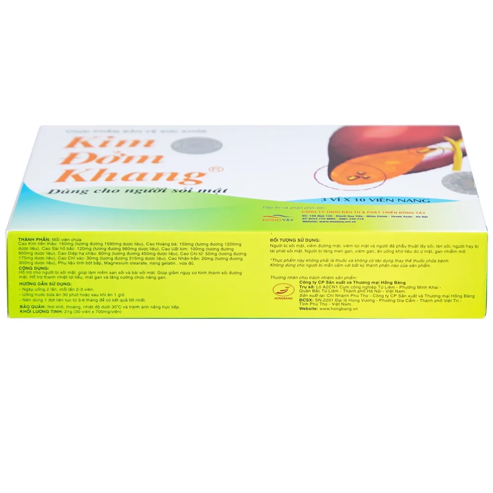 Hình ảnh Viên uống Kim Đởm Khang Hồng Bàng hỗ trợ cho người bị sỏi mật (3 vỉ x 10 viên)