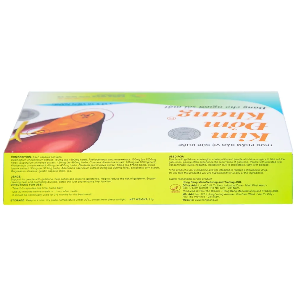 Hình ảnh Viên uống Kim Đởm Khang Hồng Bàng hỗ trợ cho người bị sỏi mật (3 vỉ x 10 viên)