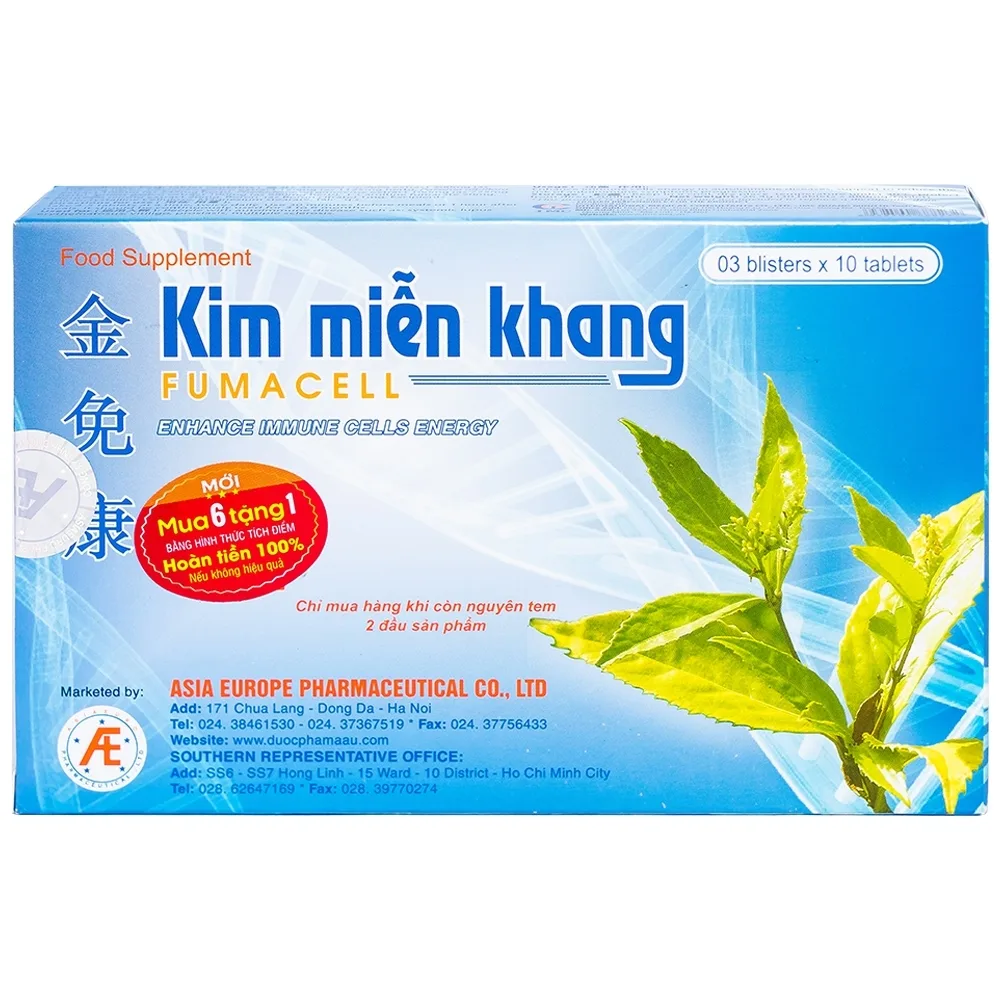 Hình ảnh Viên uống Kim Miễn Khang IMC tăng cường năng lượng cho tế bào miễn dịch (3 vỉ x 10 viên)